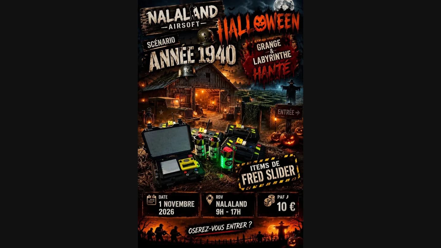 Affiche Halloween 2026 de Nala Land à Plurien, scénario année 1940
