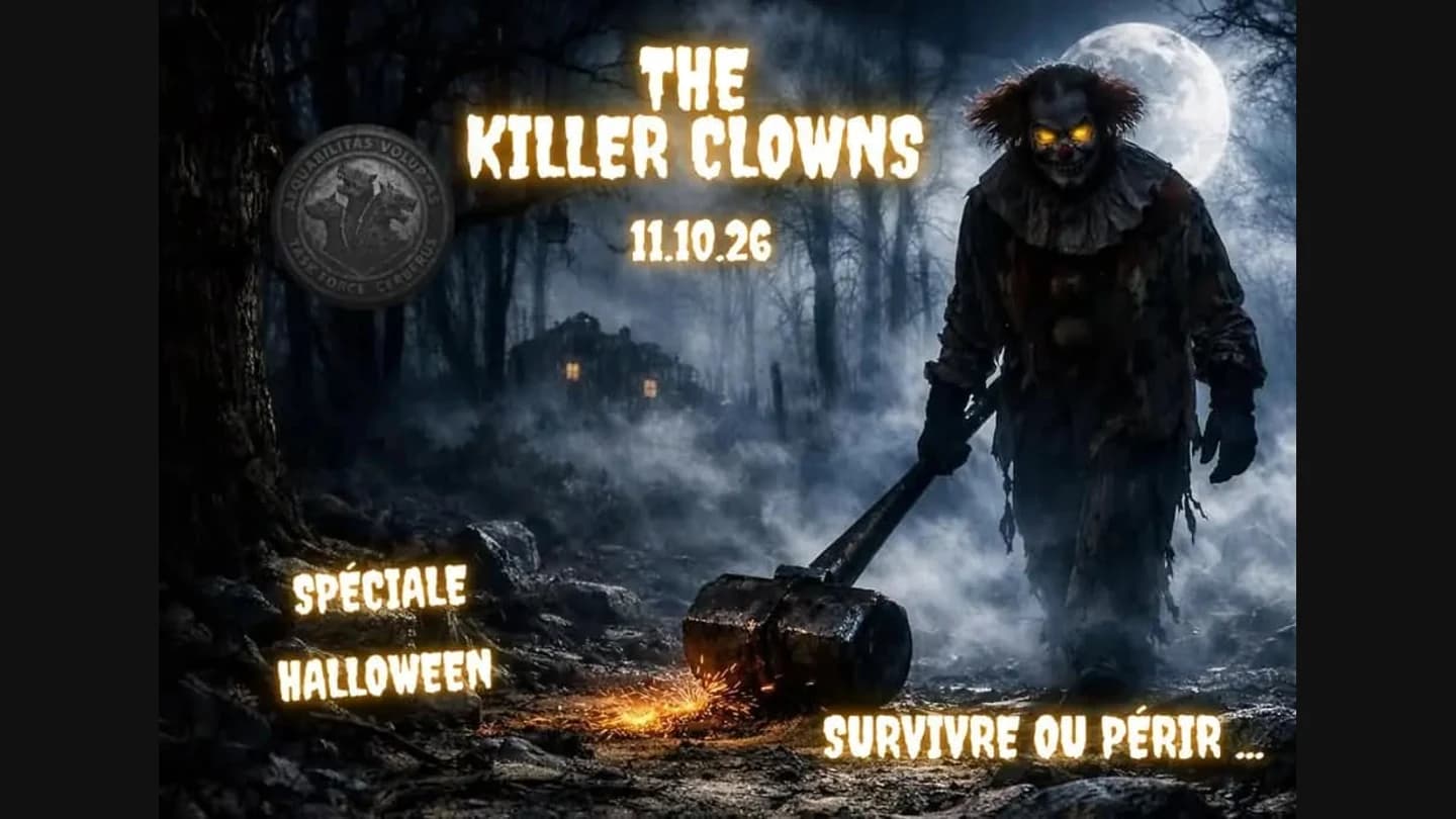 Visuel de The Killers Clowns, événement airsoft Halloween de la Task Force Cerberus