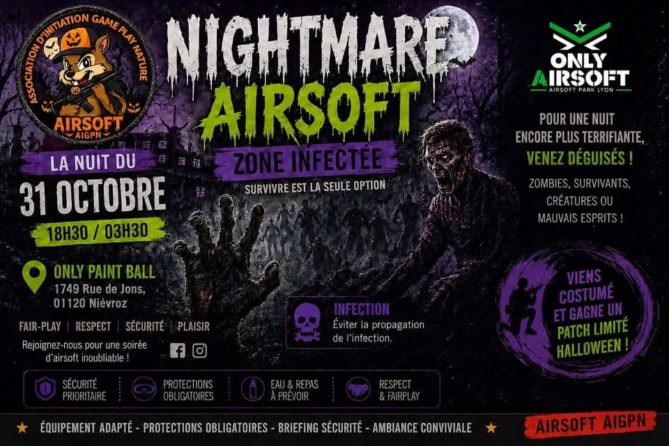 AIRSOFT AIGPN SPÉCIAL NIGHTMARE HALLOWEEN — Scénario à Niévroz