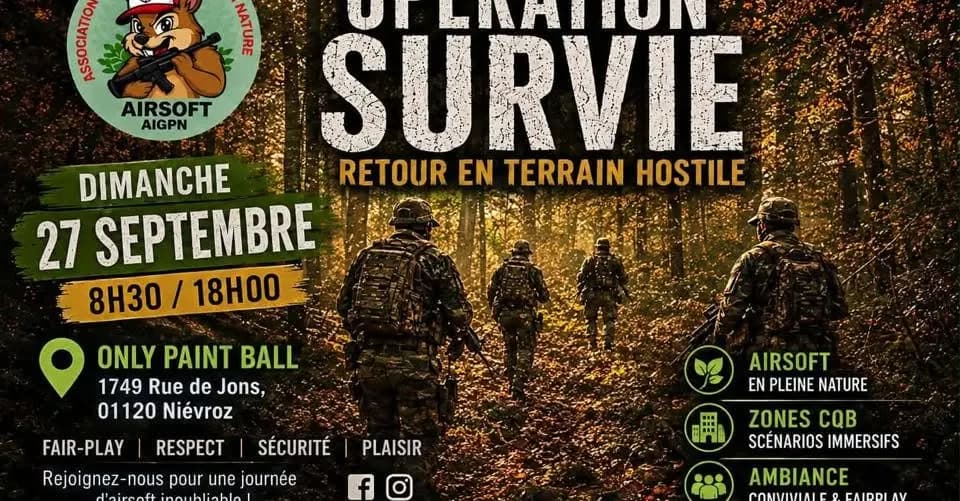 AIRSOFT AIGPN SPÉCIAL OPÉRATION SURVIE — Scénario à Niévroz